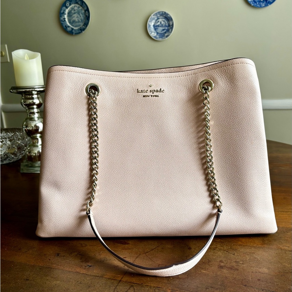 Kate Spade Jordyn Chain Handle Tote in Blush Pink (rose smoke color)